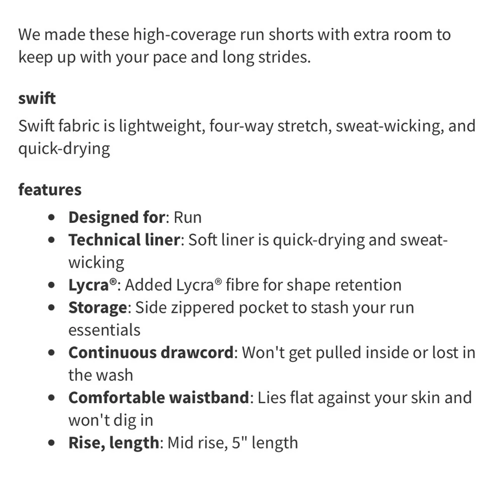 Lululemon Track That Short 5